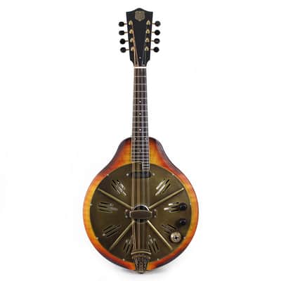 National Reso-Phonic RM1 Mandolin 2025 Walnut Back Figured Maple Top Antique Brass Parts - IN STOCK NOW! image 5