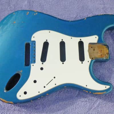 1989 Fender USA Stratocaster relic blue AVRI Reissue Strat guitar body, made by Oscar Pallares image 1