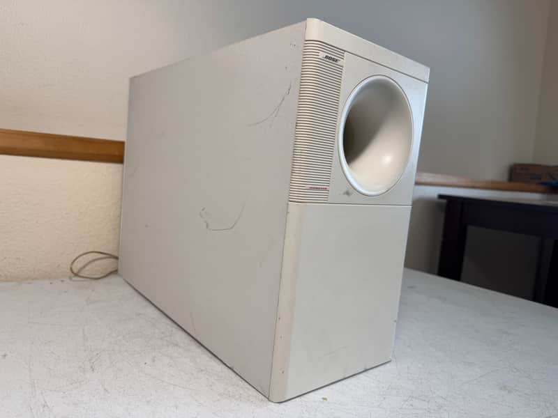 Bose Acoustimass 7 Subwoofer Base Unit White Bass Home Theater Vintage Audio image 1