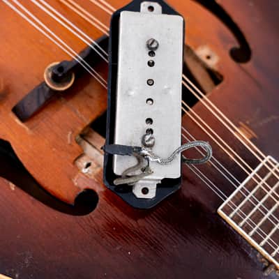 1948 Gibson EM-150 Vintage A-Style Electric Mandolin Sunburst w/ P-90, Case image 16