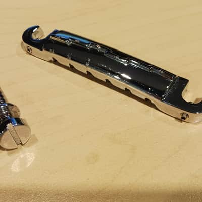 Gibson lightning compensate wraparound tailpiece bridge - Chrome image 4