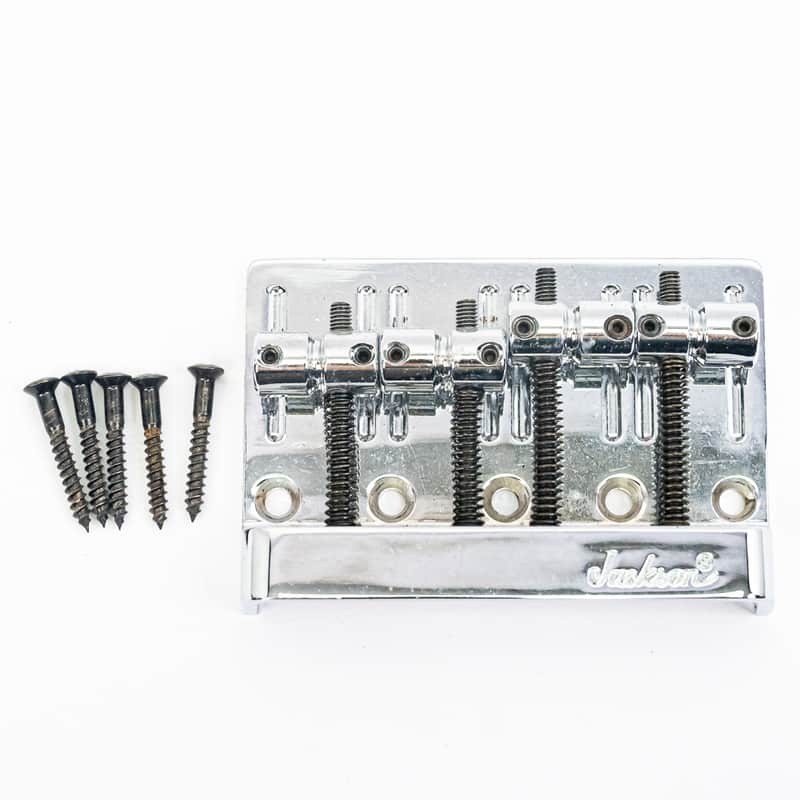 Jackson 4-String Bass Bridge Chrome 19mm Spacing with Mounting Screws image 1