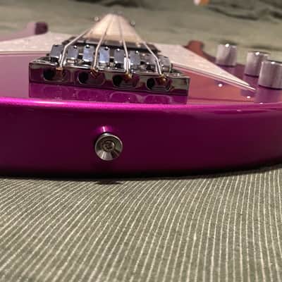 Musicvox Space Cadet MI6 Bass Guitar 2016 ish - Purple Glitter image 3