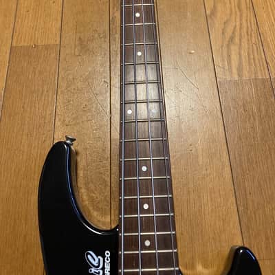 1987 Greco Atomic medium scale bass black with 80s graphics image 6
