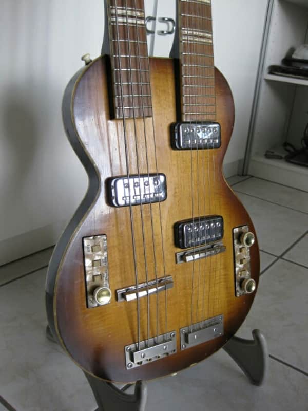 Hofner 191 (I) Doubleneck 1962 Honeyburst Brown Shaded image 1