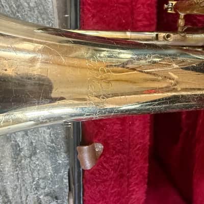 Olds and Sons brand Mellophone, with case and mouthpiece, Made in USA image 10