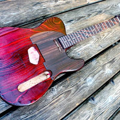 Telecaster "barncaster" body with Wenge neck and rosewood pickguard image 7