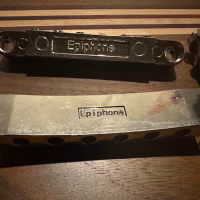 Epiphone Tune O Matic Bridge With Stop Tail And Studs 2023 - Chrome image 3