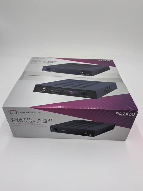 NEW Vanco PulseAudio PA2X60 120W 2-Channel Amplifier 60W RMS Channel at 8 Ohms image 1