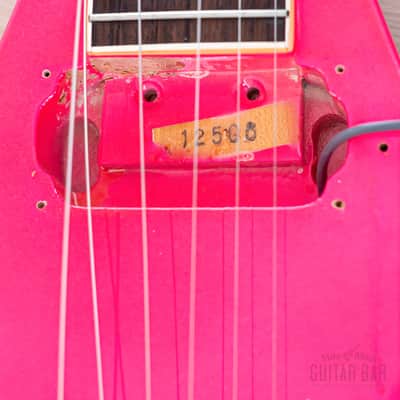 1991 Fernandes JS Limited Edition Randy Rhoads V Hot Pink Metalflake w/ Floyd Rose, Japan image 17