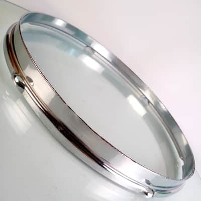 Slingerland 13" Radio King-Engraved Tom Drum Rim/Hoop Chrome-BRASS Double-Flange image 6