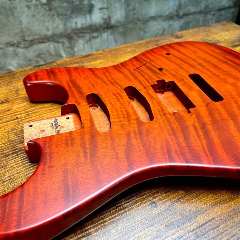 Warmtone CG Hss Strat Style Guitar Body Flamed Maple “Eclipse” 4.1lbs image 1