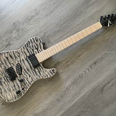 Tom Anderson 2016 Drop T Hollow Chambered Electric Guitar - STUNNING Figured Top Black and Grey image 2