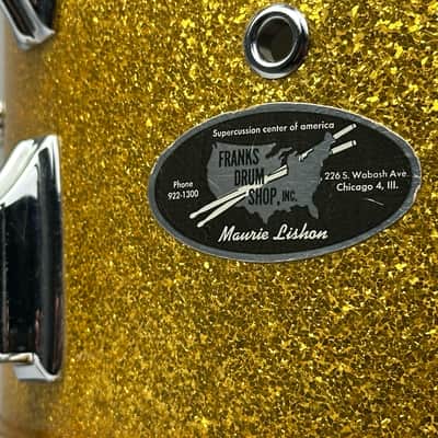 Rogers 20/12/16" Cleveland-Era Holiday Drum Set - VIDEO Gold Sparkle "Headliner" Outfit w/ 5x14" Powertone image 17