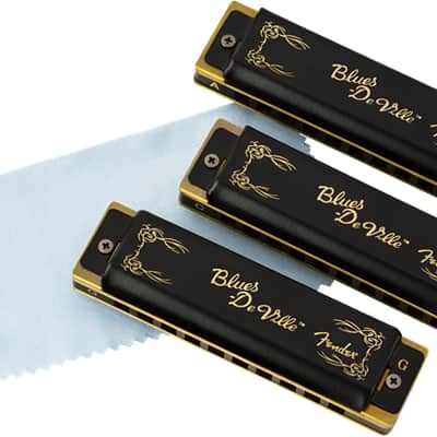Fender Blues DeVille Harmonica PACK OF 3 with Case - Keys C, G, A image 9