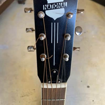 National Reso-phonic Tricone Polychrome Acoustic Guitar Black + Case image 4