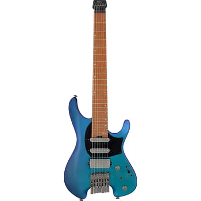Ibanez Quest Standard Q547-BMM 7-String Headless Solid Body Electric Guitar, Right-Handed, Blue Chameleon Metallic Matte image 2