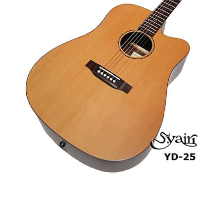 S.Yairi YD-25C Solid Sitka Spruce & Rosewood Dreadnaught acoustic guitar with cutaway image 2