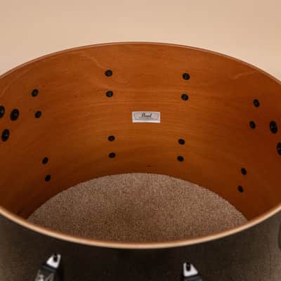 Pearl Wood Fiberglass Reissue Piano Black Drum Set image 15