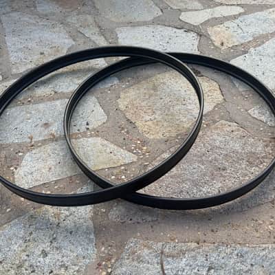 World Max 24" Metal Bass Drum Hoop Pair - BLACK image 3