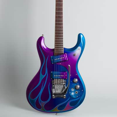 Mosrite  Ventures Model Custom Finished for Semie Moseley Solid Body Electric Guitar (1966), ser. #3841, brown hard shell case. image 1