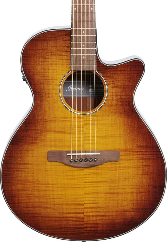 Ibanez AEG70 Grand Concert Acoustic-Electric Guitar, Flame Maple Top, Transparent Vintage Violin Burst image 1