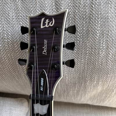 ESP LTD EC-1000 Deluxe FM with Ebony Fretboard 2019 - See Thru Purple image 5