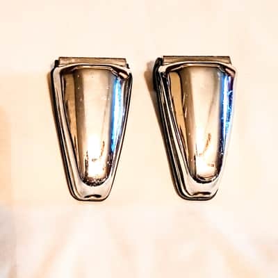 PACIFIC / PDP BASS DRUM CLAWS PAIR WITH BACKING GASKETS - CHROME FREE SHIP TO C-USA! image 1