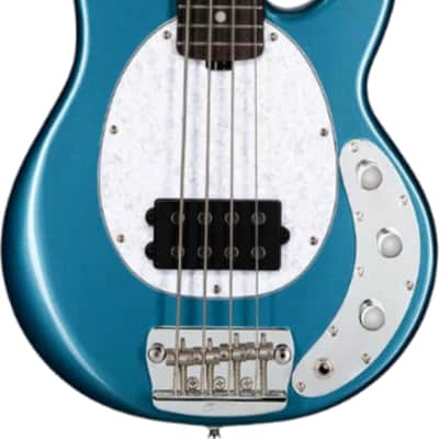 Sterling StingRay RAYSS4 Short Scale 4-String Bass Guitar, Rosewood Fingerboard, Toluca Lake Blue image 2