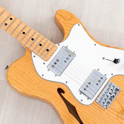 1975 Fender Telecaster Thinline Vintage Semi-Hollow Guitar Natural Ash w/ Seth Lover-Designed CuNiFe Wide Range, Case image 7