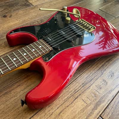 Vintage 1993 Charvel by Jackson CST-070 Super Strat Electric Guitar Active Pickups Transparent Red image 6