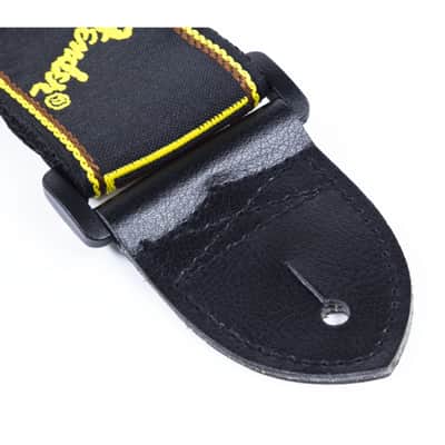 Fender 2" Monogramed Strap Black Yellow/Brown Strap, LOGO - Strap for Guitars image 3