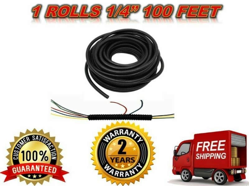MR DJ SLT14 100 FEET 1/4" Split Loom Wire TUBING Hose Cover AUTO Home Marine image 1