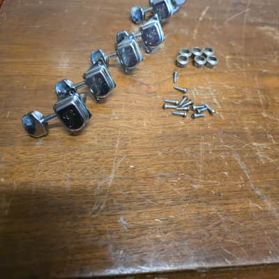 Fender F Tuner 6 In Line Metal Knob Lefty Complete Set of 6 1960s 1970s image 1