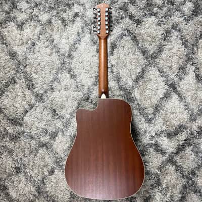 Luna Art Vintage Dreadnought 12-String Acoustic-Electric Guitar, Brownburst image 2