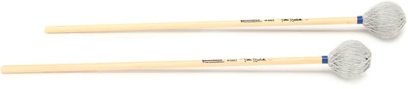 Innovative Percussion IP3002 Tom Rarick Medium Soft Marimba Mallets - Pewter Yarn - Birch (3-pack) Bundle image 1