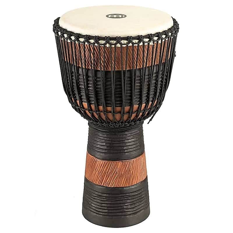 Meinl ADJ3-XL+Bag 13" Original African Style Rope Tuned Brown & Black Wood Djembe w/ Gig Bag image 1