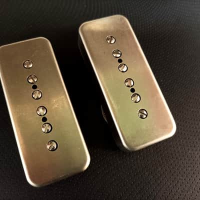 SOAP BAR P90 Pickups SET METAL Non-Plated Nickel Silver Cover Vintage  Gibson Epiphone Custom Shop Q image 11