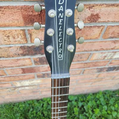2002 Danelectro Model The Dano 63 Electric Guitar Black Great Player & Sound image 3