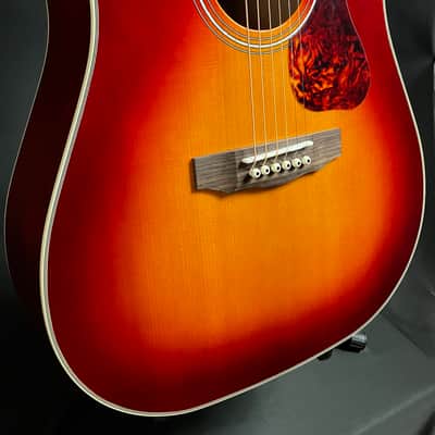 Guild D-140 Dreadnought Acoustic Guitar Cherry Sunburst Finish image 6