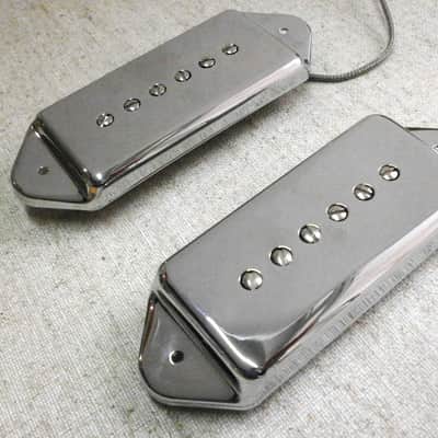 Q pickups DOG EAR P90 Pickups SET BLACK/CHROME/NICKEL/RAW NICKEL Casino Riviera Wildcat ES-330 Gibson Epiphone 50s 60s image 10