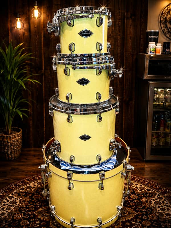 Tama  Starclassic birch bubinga 2008 - Antique white sparkle image 1