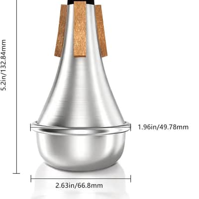 Trumpet Mute，Lightweight Aluminum Practice Trumpet Mute Silencer for Classic, Excellent for Practice or Performance，Silver image 2