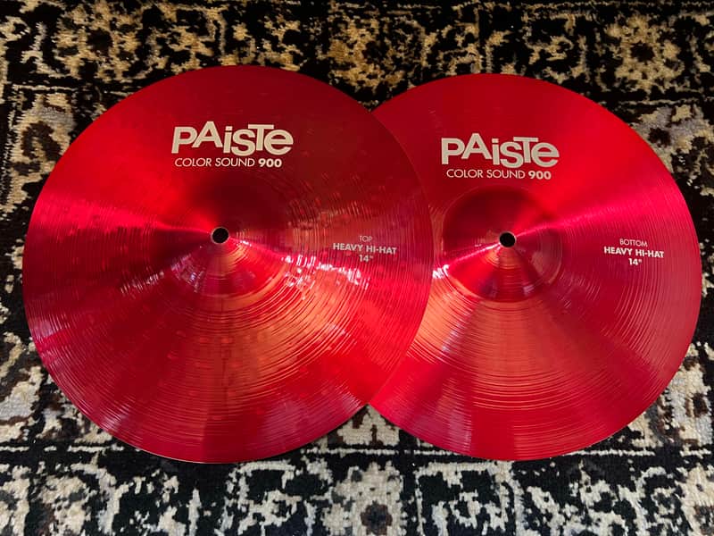 Paiste 14" Color Sound 900 Series Heavy Hi-Hat Cymbals (Pair) - Red image 1