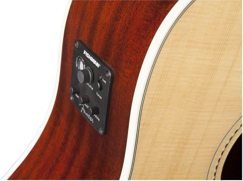 Fender Villager SCE 12-String Solid Spruce/Mahogany Cutaway Dreadnought w/ Electronics Natural image 5