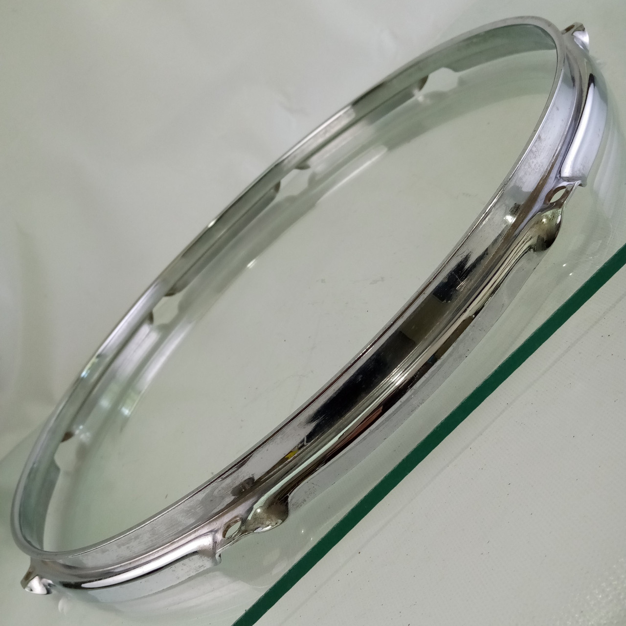 Ludwig 16"BRASS Floor Tom Drum Batter Rim/Hoop 8Lug 60s Triple-Flange Chrome COB — main photograph