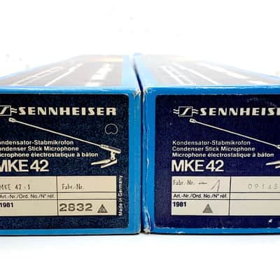 SENNHEISER MKE 42 - 1 Pair Condenser Stick Microphones high directivity cardioid, gooseneck, very good condition image 6