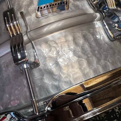 Ludwig LM405K Acrolite Hammered 6.5x14" 10-Lug Aluminum Snare Drum - Hammered Aluminum image 2