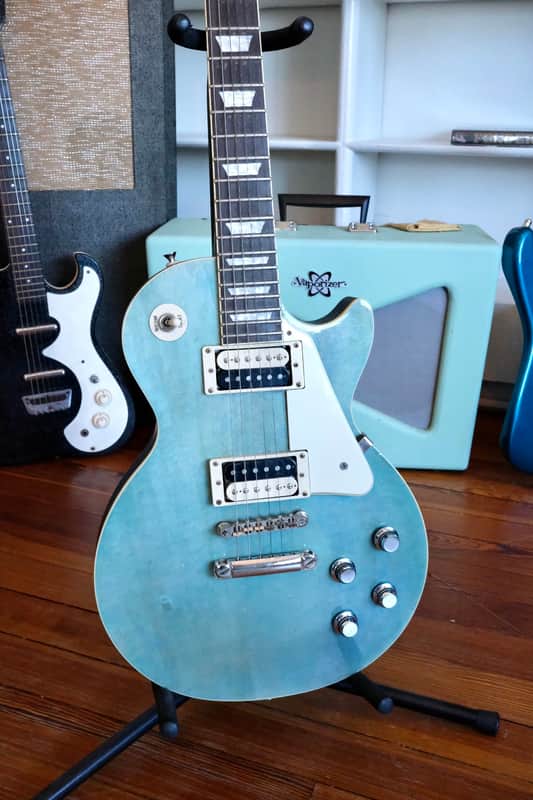 ‘17 Epiphone Les Paul Standard Pelham Blue image 1