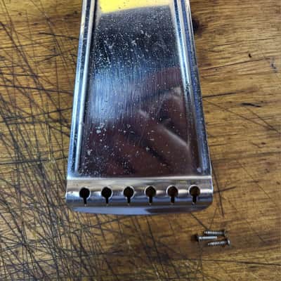Vintage 1965 Harmony Sears and Roebuck Airline Silvertone Stella Guitar Tailpiece with Installaition Screws Luthier Parts image 1